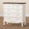 Baxton Studio Levron Traditional Two-Tone Walnut Brown and Antique White Finished Wood 5-Drawer Storage Cabinet 195-11952-ZORO - alternate 10